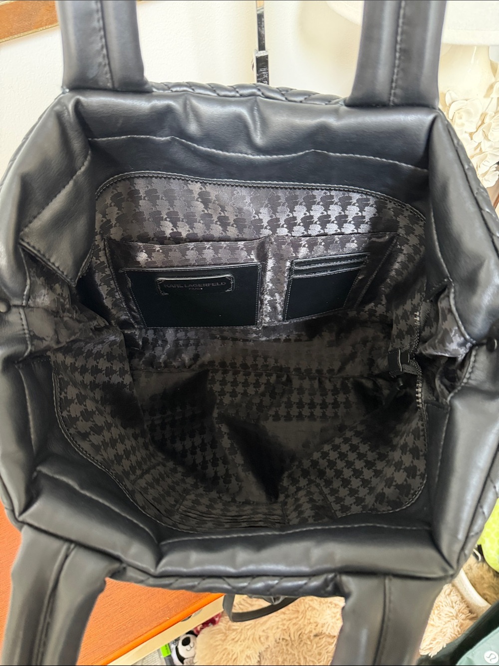 Karl Lagerfeld Classic Quilted Tote Bag - Black - Picture 3 of 13